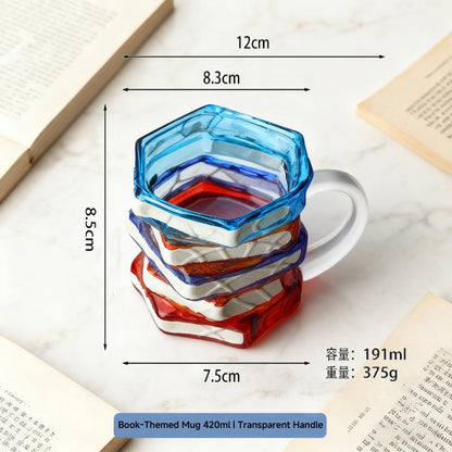 Literature Lover Gift | Ceramic Mug | Creative 3D Painting Book Design | Stacked Style | Unique Coffee Cup | Home Decor